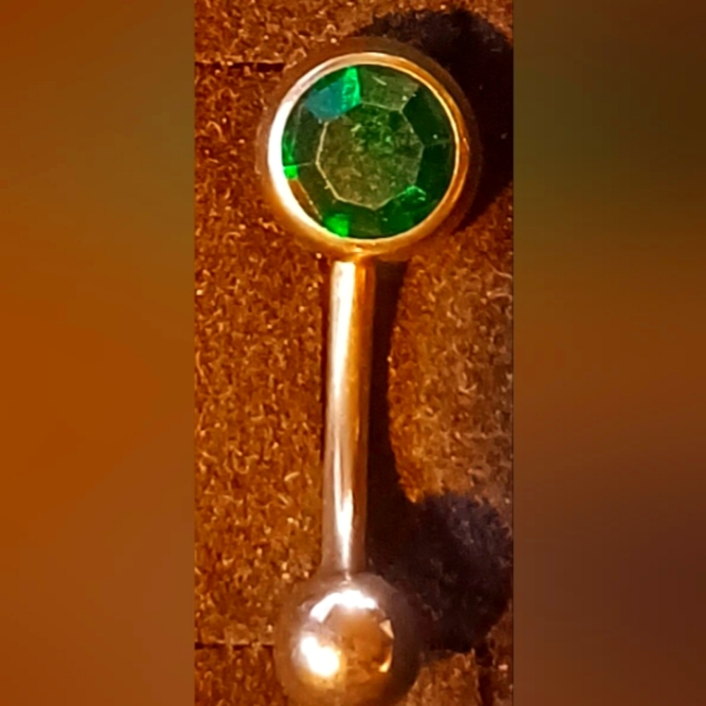 Green, Beautiful Bellybutton Barbell